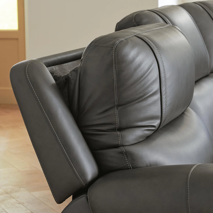 5Z-Harrenhurst Power Reclining Sectional Loveseat with Console