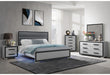 Amelia Grey Black Bed with LED