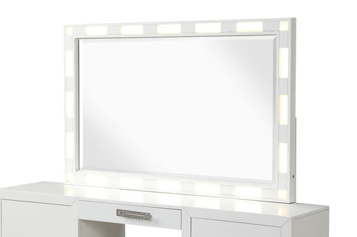 Galaxy Home Coco Solid Wood Mirror Milky White image