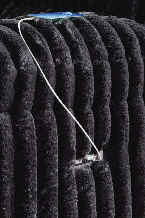 Technique Power Reclining Sofa with Drop Down Table