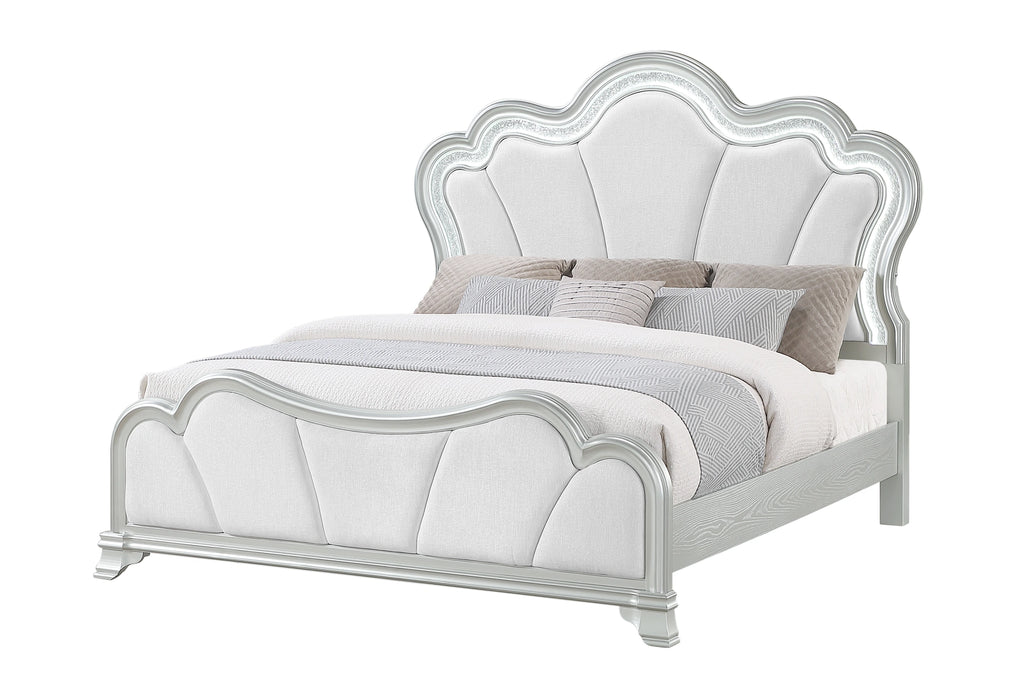 Aria Silver Bed with LED