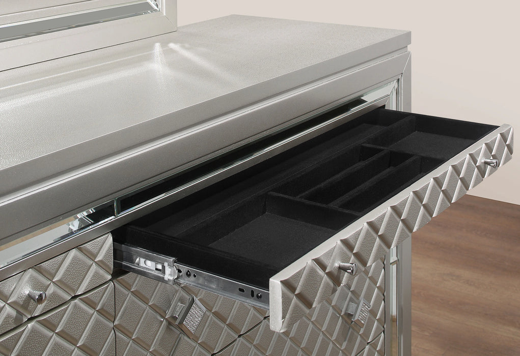 Paris Champagne Bed Group with LED