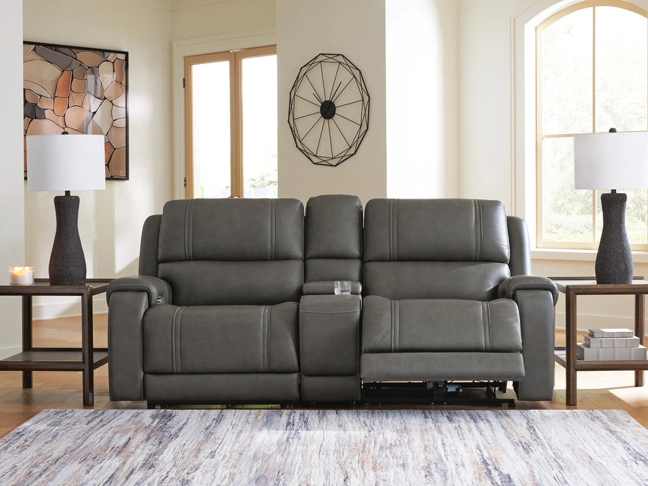 5Z-Harrenhurst Power Reclining Sectional Loveseat with Console
