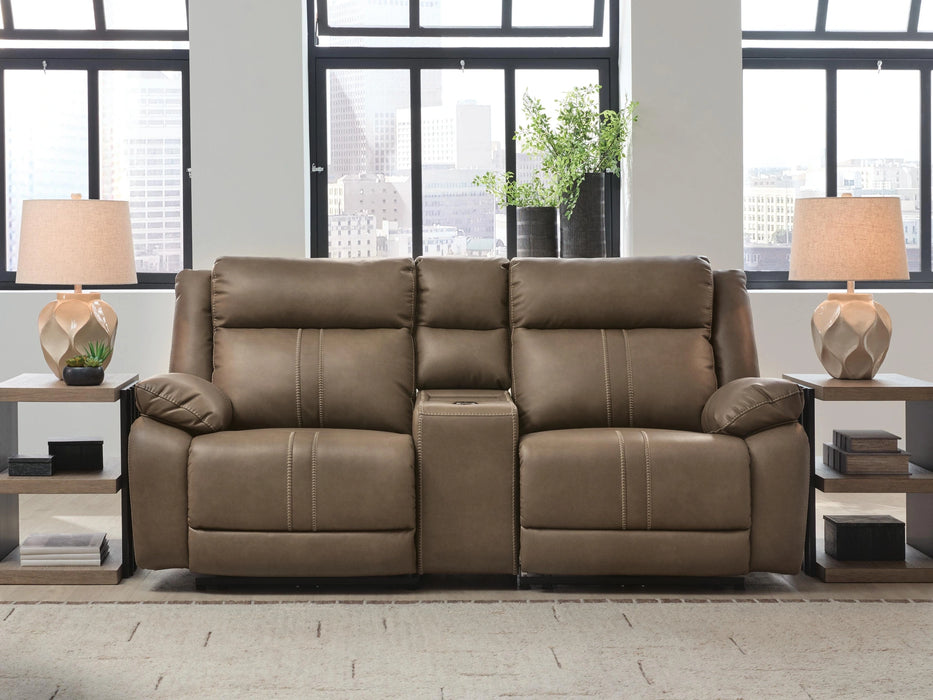 Max-Media Power Reclining Sectional Loveseat with Audio Console