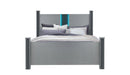 Logan Silver Bed Group with LED and Speakers