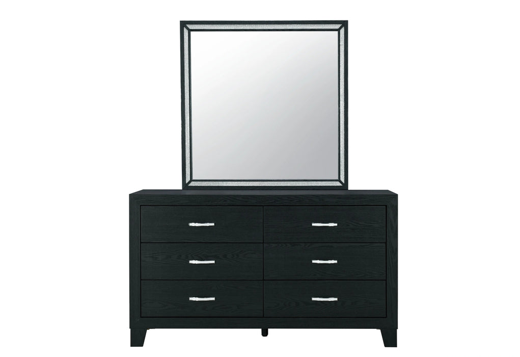 Reid Black Bed Group with LED