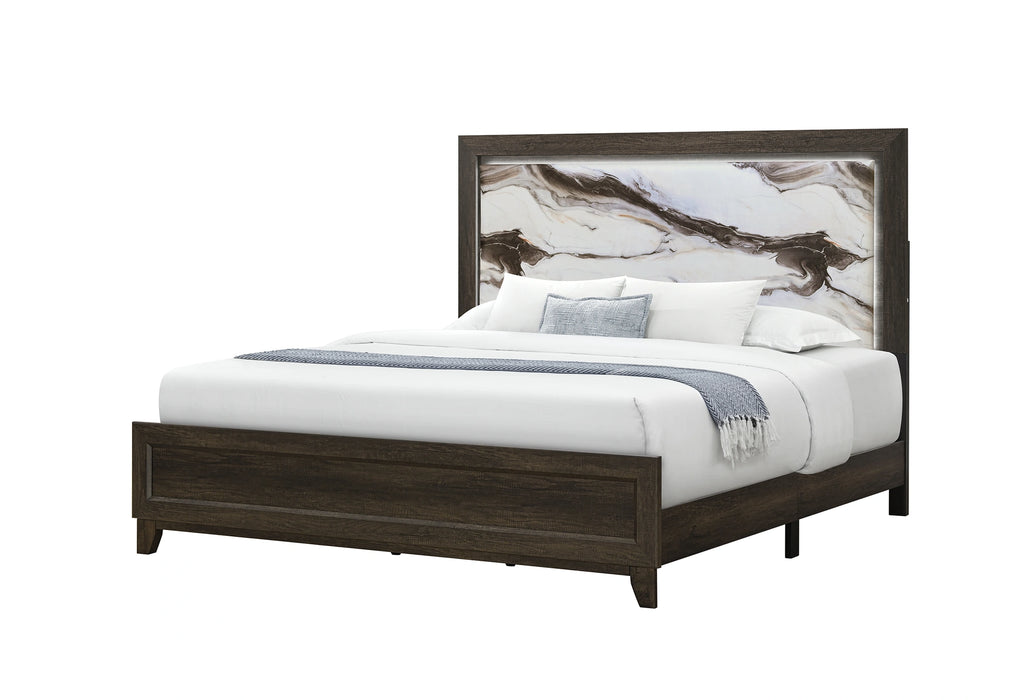 Harmony Brown Bed with LED
