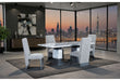 D1212 Dining Table + 4 D12DC White/Grey
