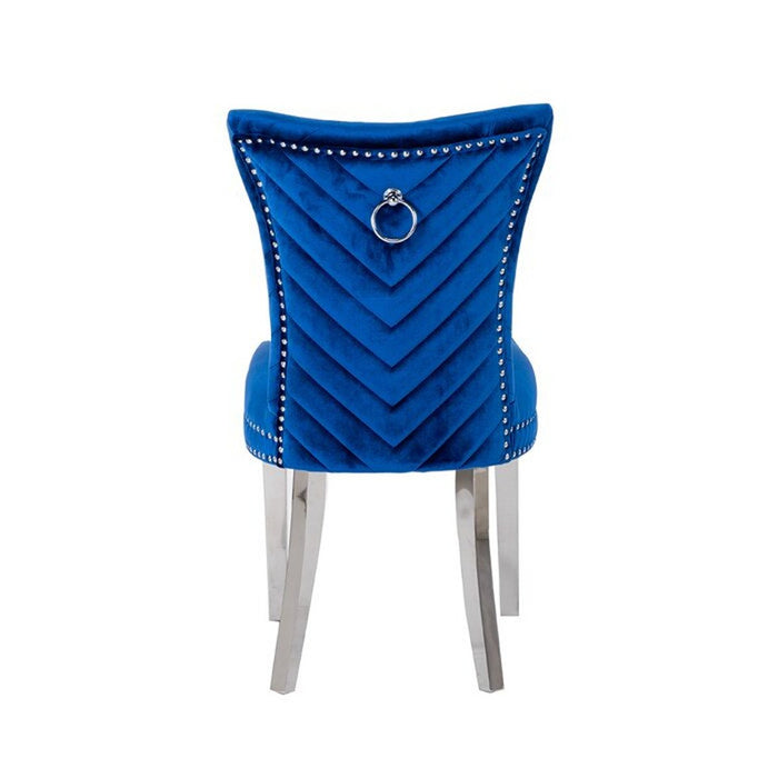 Galaxy Home Eva Stainless Steel Dining Chair (Set of 2) in Blue