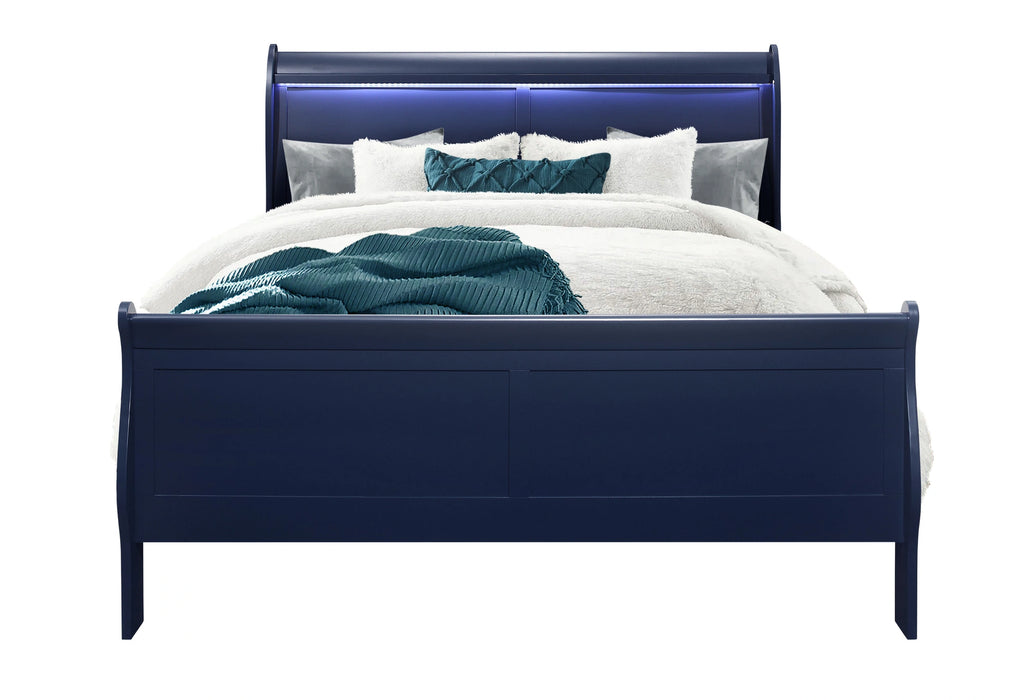 Charlie Bed with LED, Dresser, Mirror, Nightstand