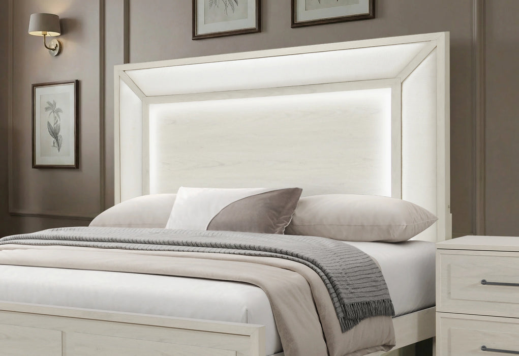 Clara Beige Bed with LED