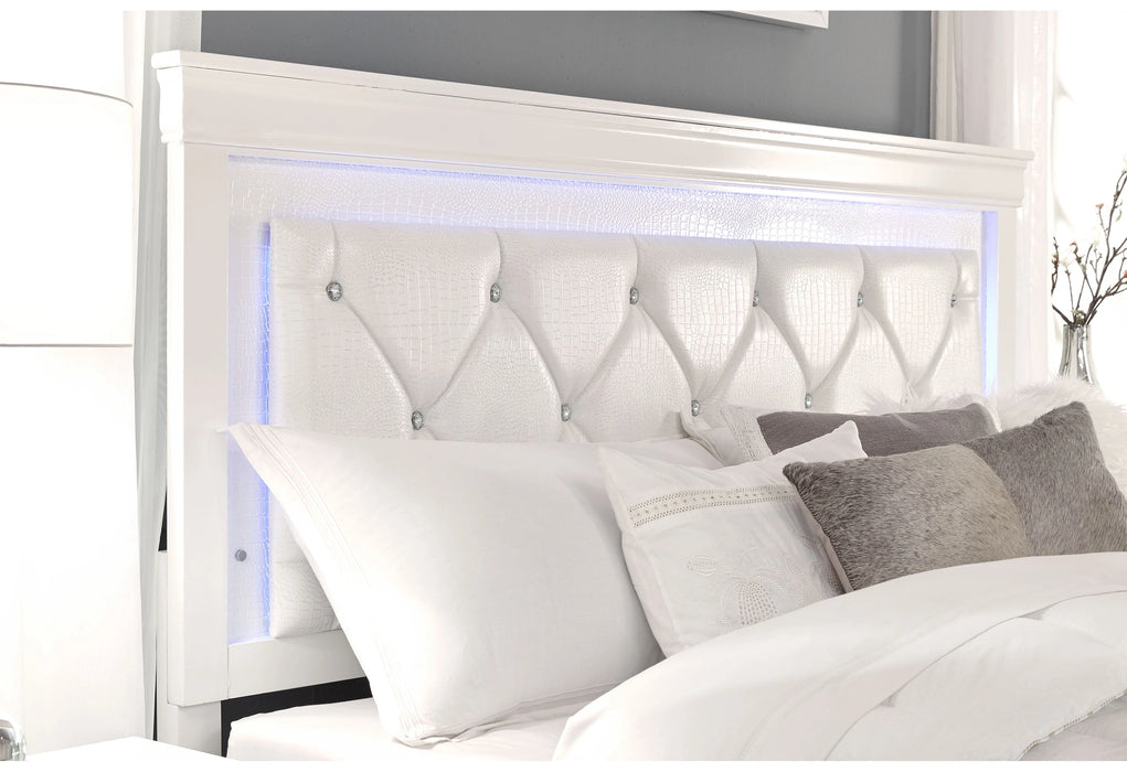 Pompei Bed with LED, Dresser, Mirror and Nightstand