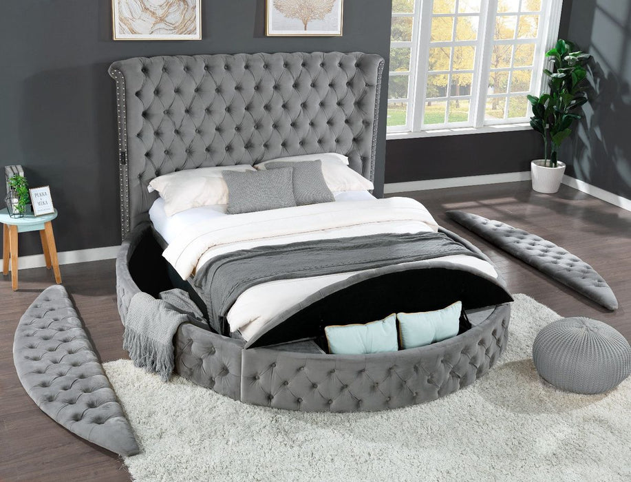 Galaxy Home Hazel King Bed in Gray
