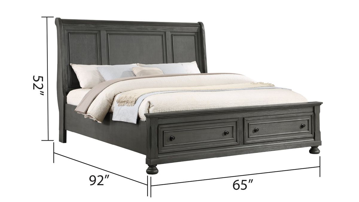 Galaxy Home Jackson Queen Bed in Gray