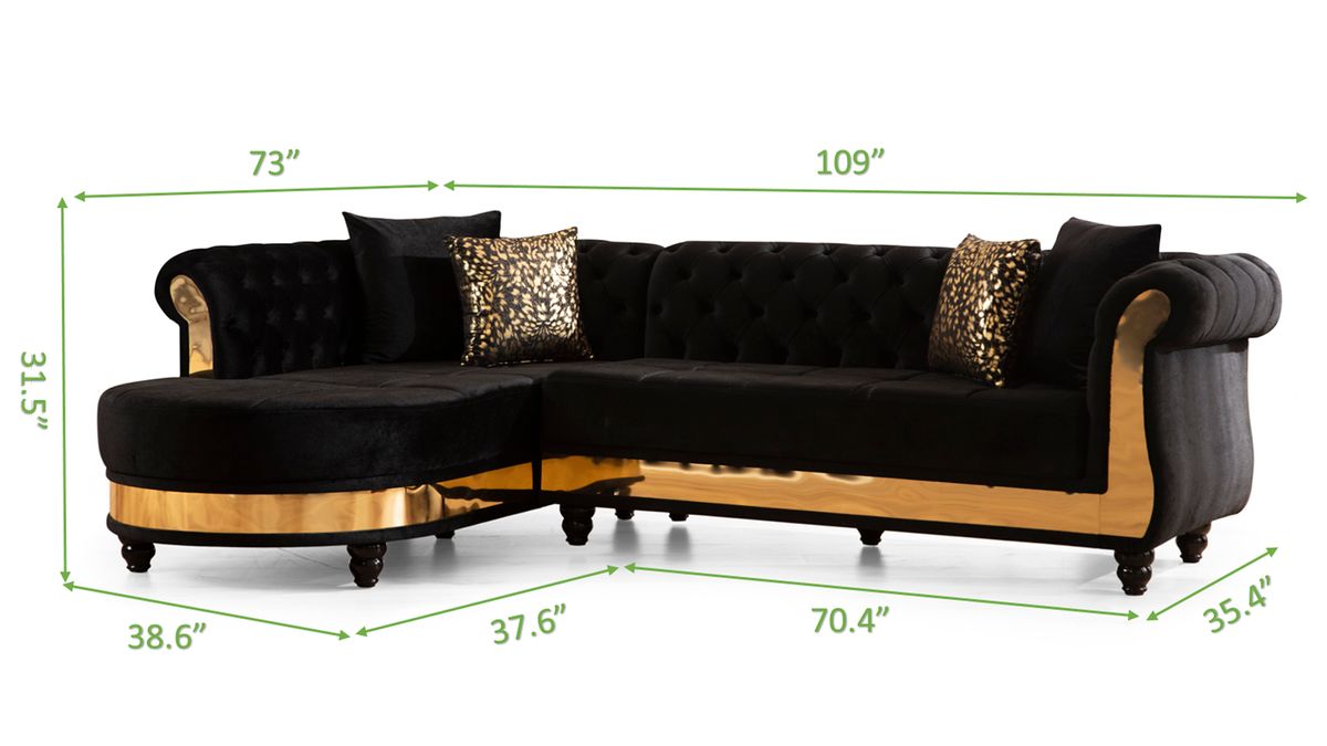 Galaxy Home Julia Sectional In Black