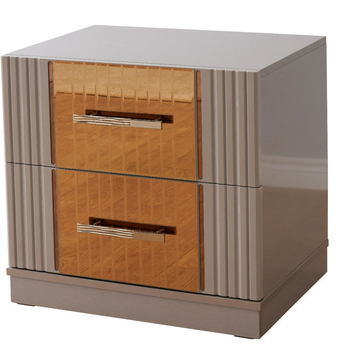 Galaxy Home Lorenzo Gold Detailed Nightstand image