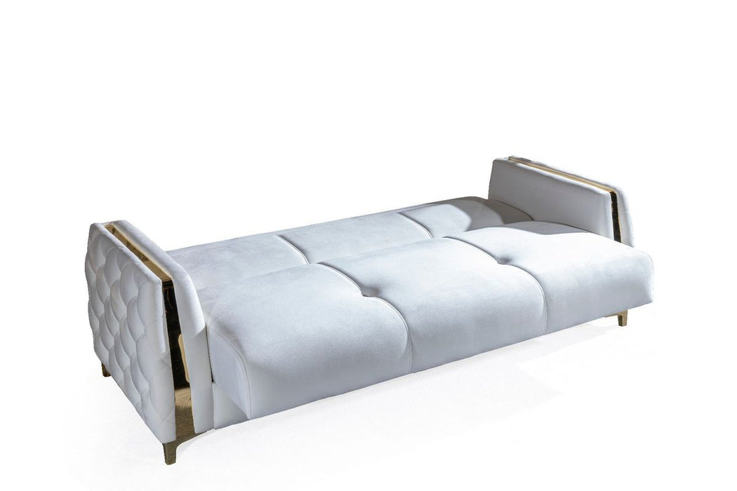 Galaxy Home Lust Sleeper Sofa in Off White