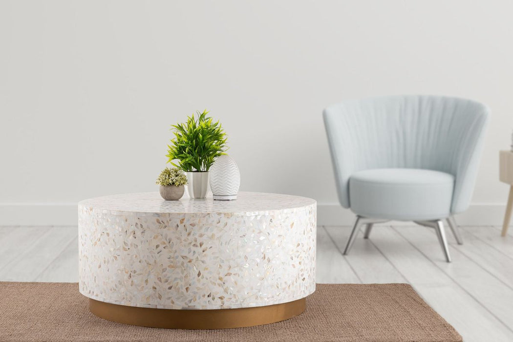 Galaxy Home Modern Luxe Coffee Table in Ivory