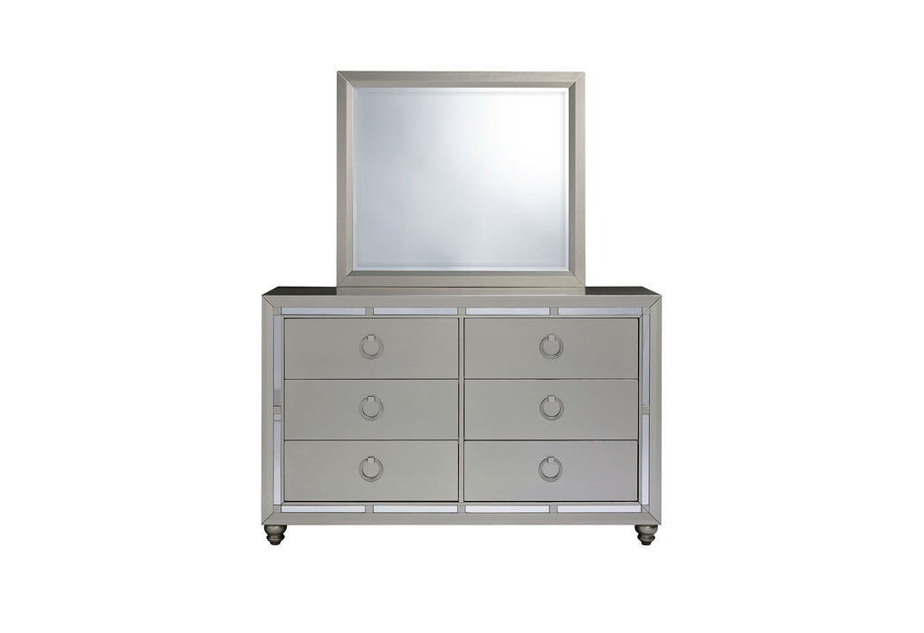 RILEY SILVER FULL BED, DRESSER, MIRROR AND NIGHSTAND - Smart Rent To Own (PA) - Multi Location
