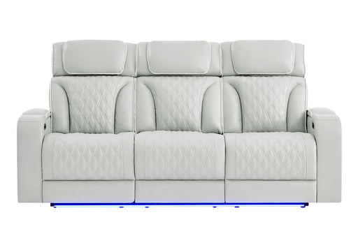 U8611 BLANCHE SILVER PWR REC SOFA WITH PHR AND LED - Smart Rent To Own (PA) - Multi Location