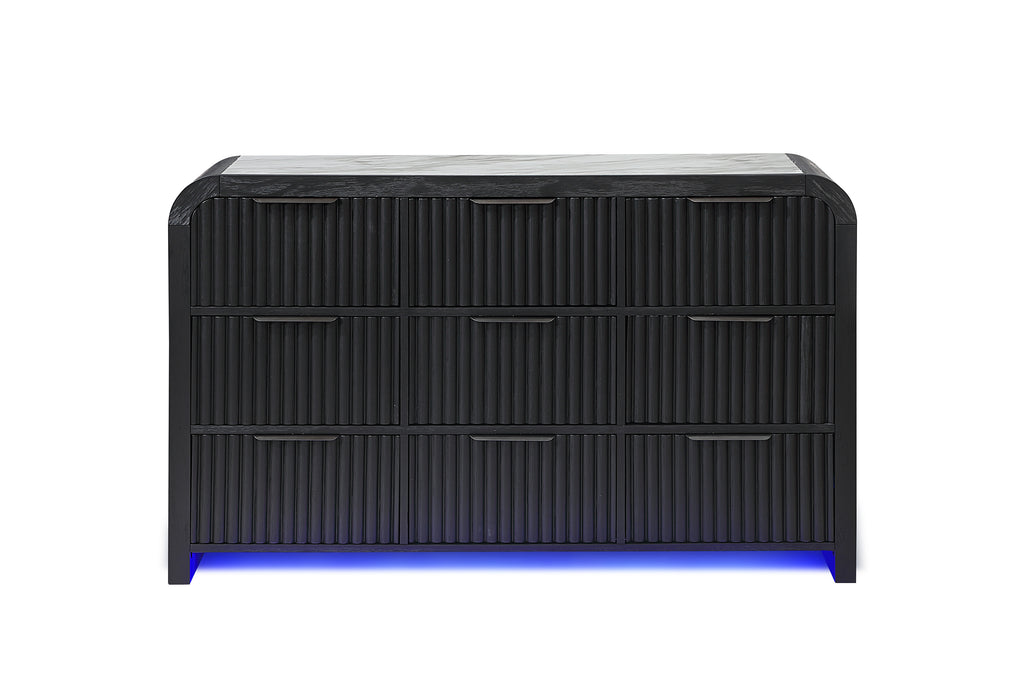 BECKETT WHT/BLK DRESSER W/ LED - Smart Rent To Own (PA) - Multi Location