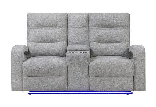 U6611 GREY 15 POWER CONSOLE RECLINING LOVESEAT WITH LED - Smart Rent To Own (PA) - Multi Location