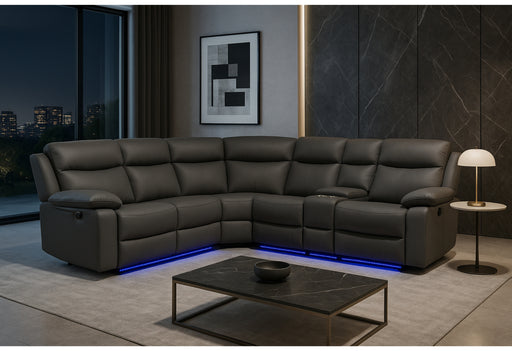U6026 GREY PU 46A RIGHT SIDE FACING SECTIONAL WITH LED AND SPEAKER - Smart Rent To Own (PA) - Multi Location