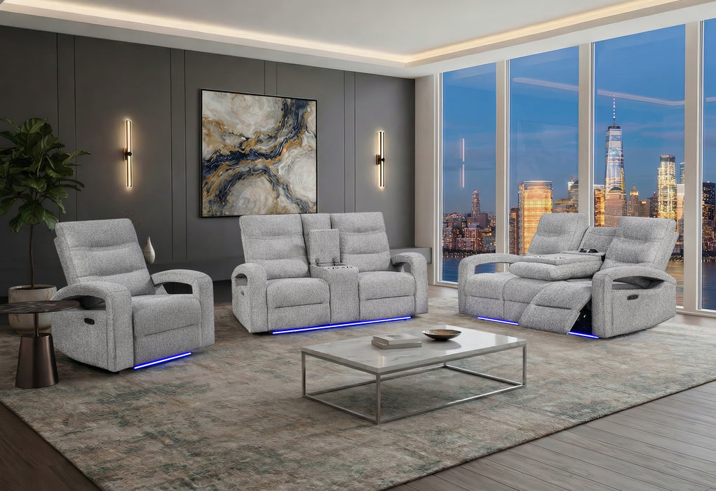 U6611 GREY 15 POWER RECLINING SOFA/POWER CONSOLE RECLINING LOVESEAT - Smart Rent To Own (PA) - Multi Location