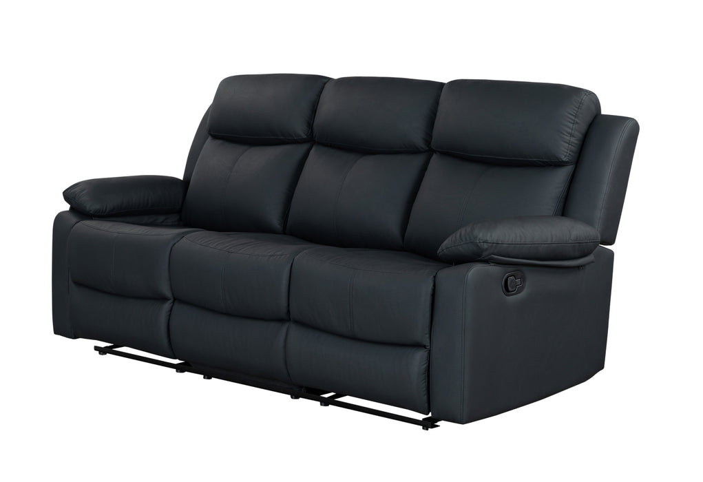 U6026 BLACK PU 72A RECLINING SOFA WITH LED - Smart Rent To Own (PA) - Multi Location