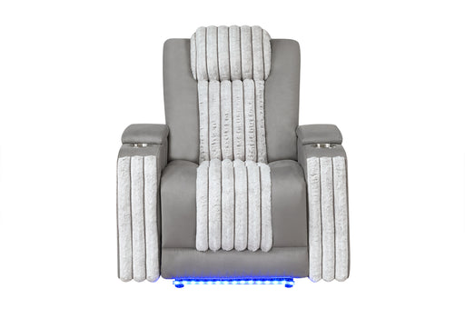 U8000 GREY POWER RECLINER W/ POWER HEADREST & LED LIGHT - Smart Rent To Own (PA) - Multi Location