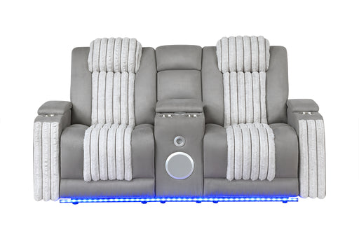 U8000 GREY PWR CONSOLE REC LOVESEAT W/PHR, LED AND SPEAKER - Smart Rent To Own (PA) - Multi Location