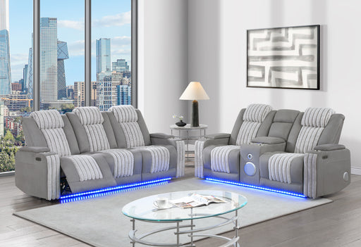 U8000 GREY PWR REC SOFA/PWR CONSOLE REC LOVESEAT W/PHR - Smart Rent To Own (PA) - Multi Location