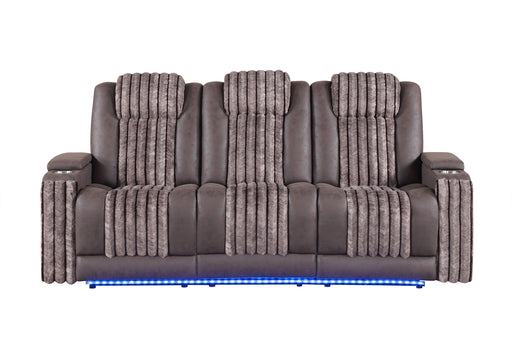 U8000 BROWN PWR REC SOFA W/PHR, DDT, READING LIGHT & LED LIGHT - Smart Rent To Own (PA) - Multi Location