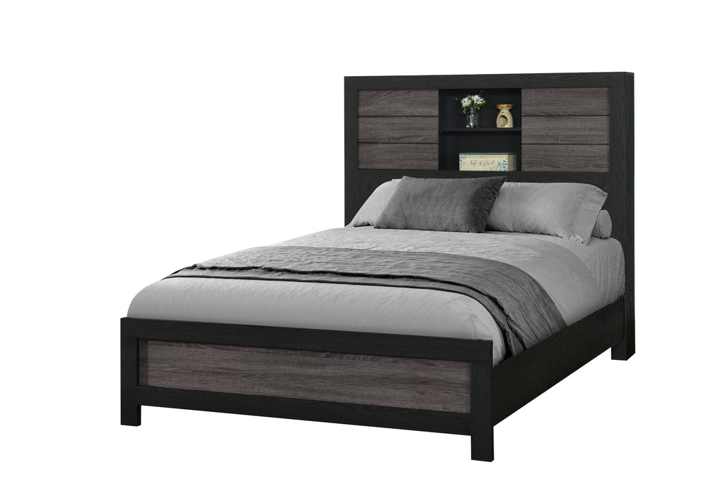LISBON GREY/BLACK BOOKCASE FULL BED