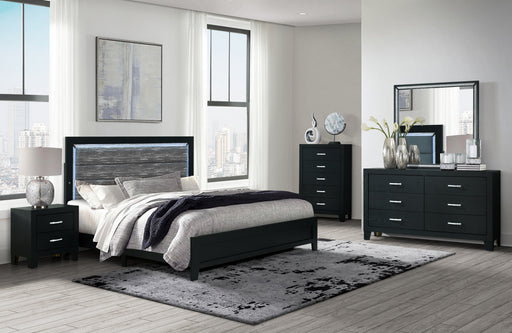 REID BLACK KING BED GROUP WITH LED - Smart Rent To Own (PA) - Multi Location
