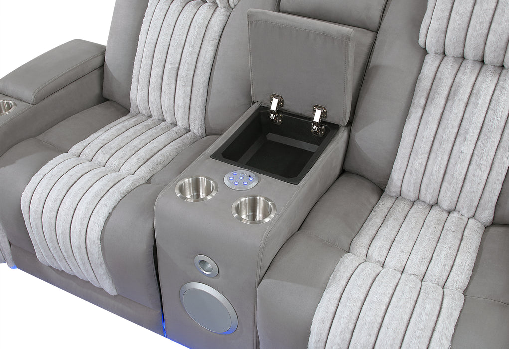 U8000 GREY PWR REC SOFA/PWR CONSOLE REC LOVESEAT W/PHR - Smart Rent To Own (PA) - Multi Location