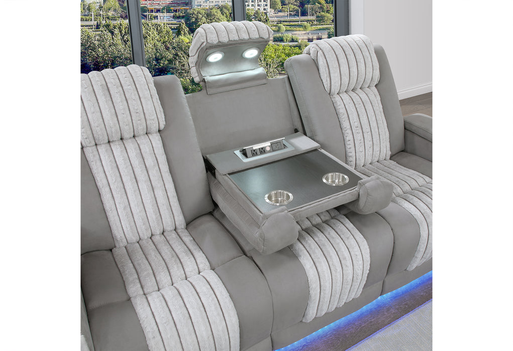 U8000 GREY PWR REC SOFA/PWR CONSOLE REC LOVESEAT W/PHR - Smart Rent To Own (PA) - Multi Location