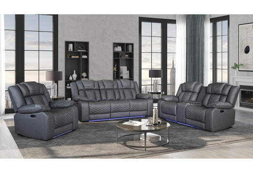 U7068 GREY 10 PWR REC SOFA/PWR CONSOLE REC LOVESEAT/PWR RECLINER W/LED - Smart Rent To Own (PA) - Multi Location