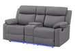 U6026 GREY PU 46A CONSOLE RECLINING LOVESEAT WITH LED AND SPEAKER - Smart Rent To Own (PA) - Multi Location