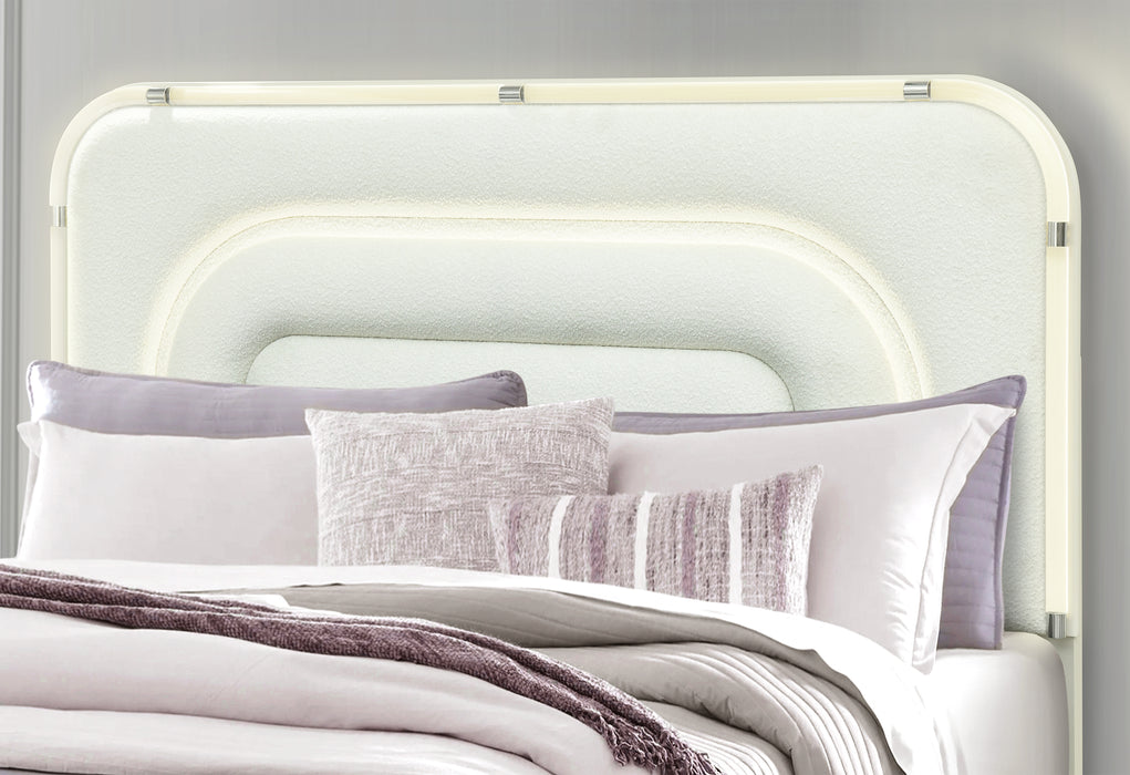 LYRA BEIGE KING BED WITH LED