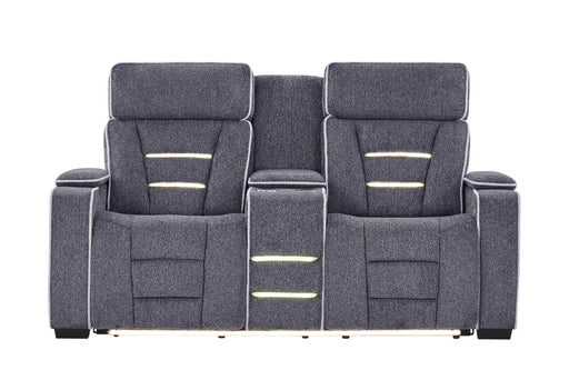 U1895 GREY P2 CONSOLE RECLINING LOVESEAT WITH IS AND LED - Smart Rent To Own (PA) - Multi Location