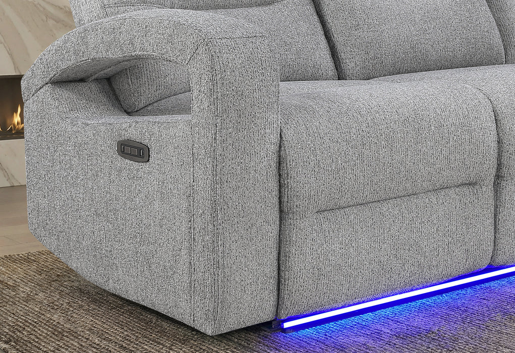 U6611 GREY 15 POWER RECLINING SOFA/POWER CONSOLE RECLINING LOVESEAT - Smart Rent To Own (PA) - Multi Location