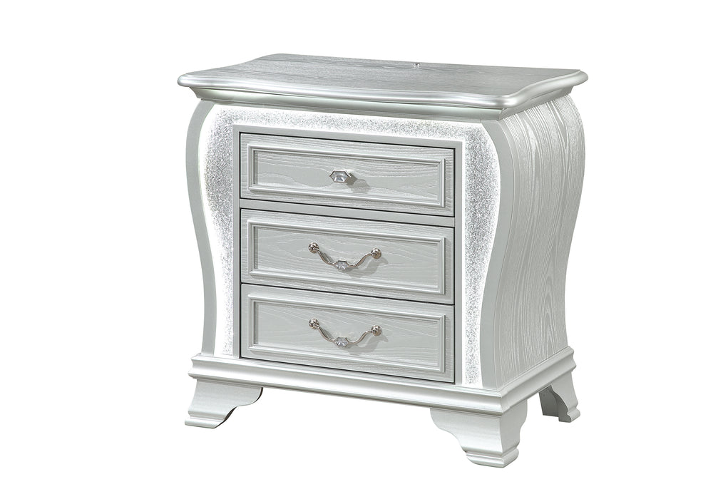 ARIA SILVER NIGHTSTAND WITH LED - Smart Rent To Own (PA) - Multi Location
