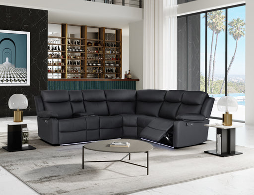 U6026 BLACK PU 72A RIGHT ARM FACING SECTIONAL WITH LED AND SPEAKER - Smart Rent To Own (PA) - Multi Location