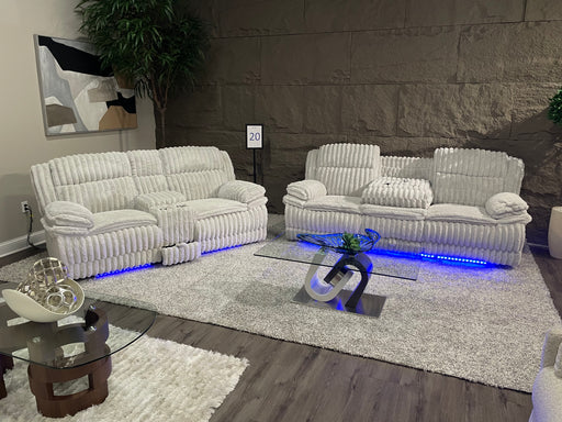 U8686 BLACK PWR REC SOFA W/ LED/PWR CONSOLE REC LOVESEAT W/LED - Smart Rent To Own (PA) - Multi Location