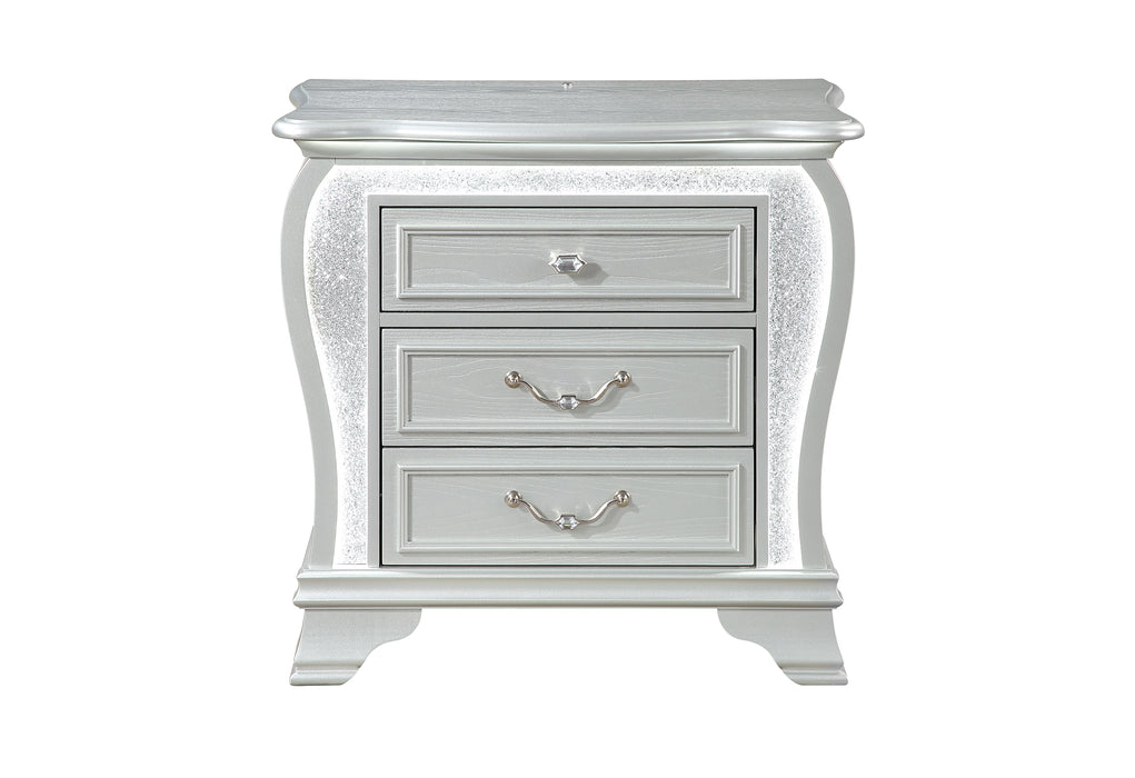 ARIA SILVER NIGHTSTAND WITH LED - Smart Rent To Own (PA) - Multi Location