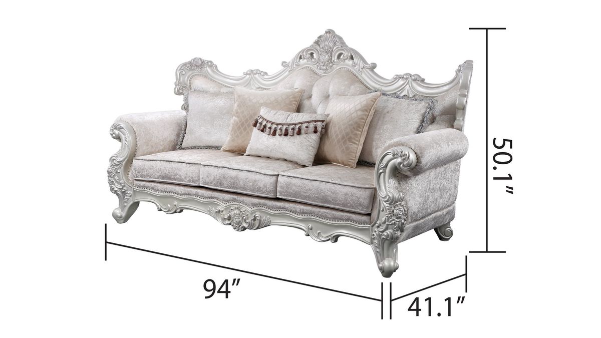 Galaxy Home Melrose Sofa in Silver