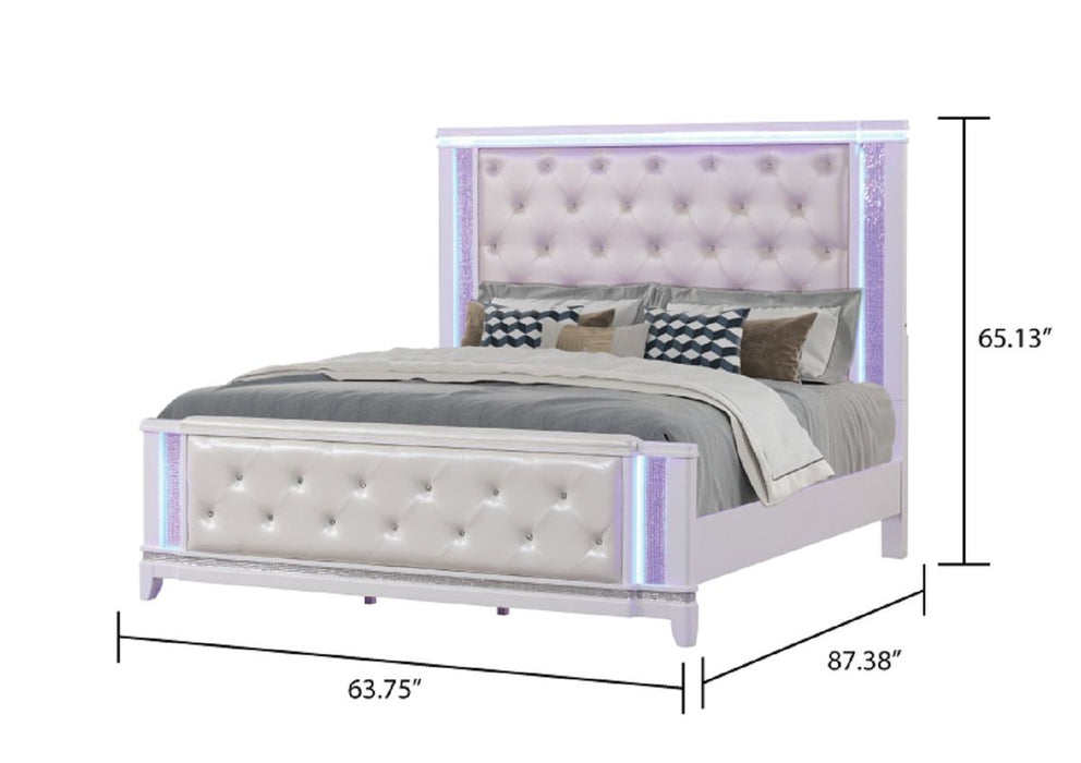 Galaxy Home Opium Queen Bed in White