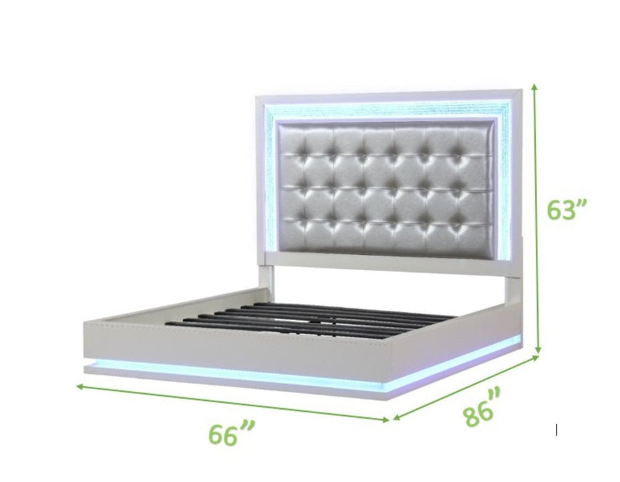 Galaxy Home Passion Queen Bed in Milky White