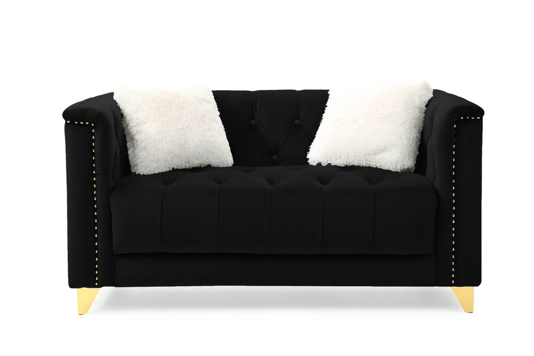 Galaxy Home Russell Loveseat in Black